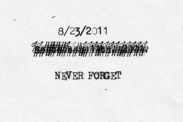 September 11th, 2001. NEVER Fo ORG #################### %%####%%#%%%%%%%%%%%% 8/23/2011