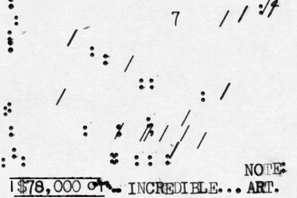 /:://:;:::/::///////::::::///:/2/:::::::::::ART. NO E: INCREDIBLE... $78,000 __________ |__________ | o .. ...............