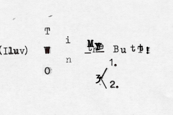 T W O i n t h e _ _ B u t t T / \ • . . 3 3 1. 2 I ( luv) M M M Y Y Y ! !
