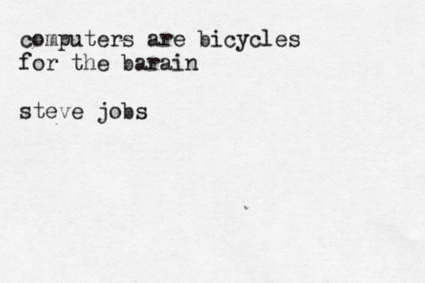 computers are bicycles for the barain steve job