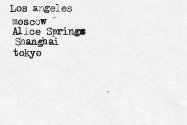 Los angel mosco Alice Sprin Shang tō oky