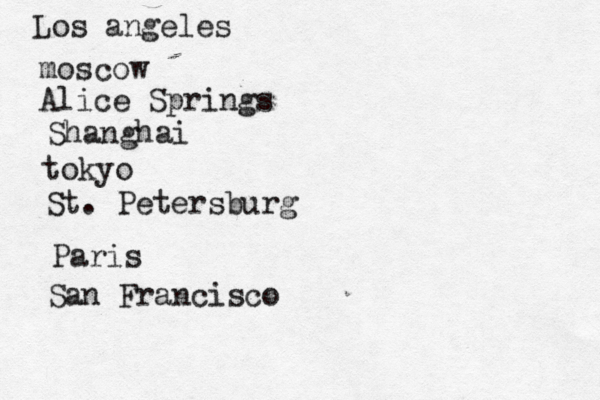 Los angel mosco Alice Sprin Shang tō ok St. Petersbu Par San Francisco