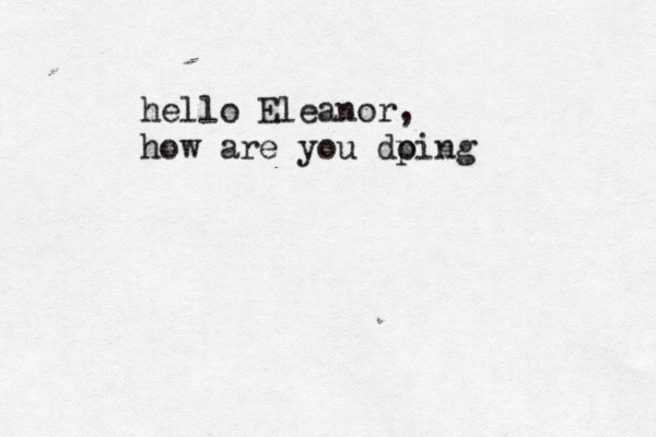 hello Eleanor, how are you dping o