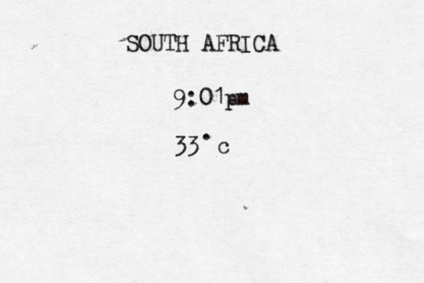 9:01pm 33• . c SOUTH AFRICA