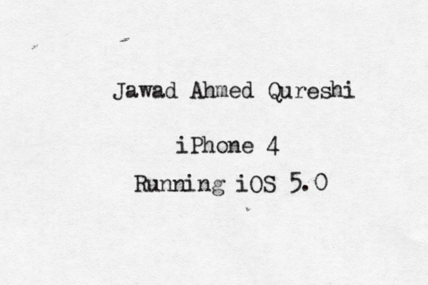Jawad Ahmed Qureshi iPhone 4 Running iOS 5.0