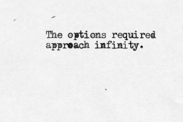 The options required approach infinity.