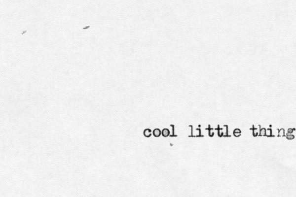 cool little thing hee