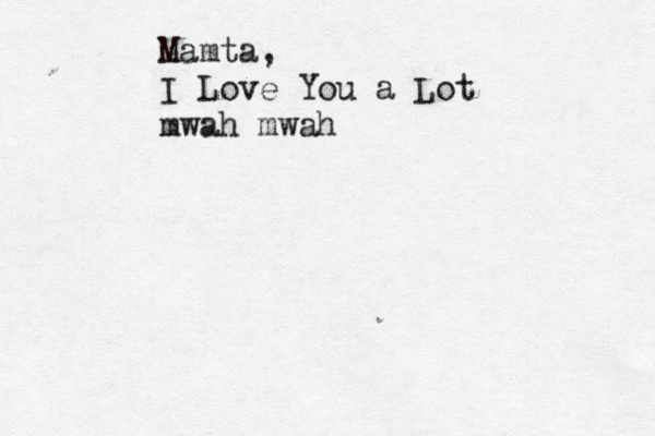 Mamta, I Love You a Lot mwah mwa