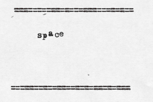 ========================== ========================== s p a c e