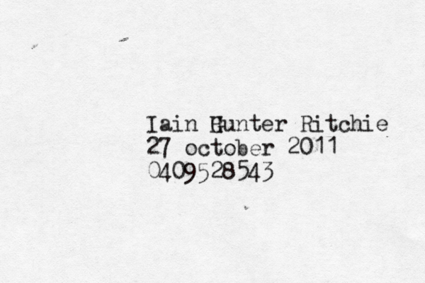 Iain Gu H nter Ritchie 27 october 2011 0409528543