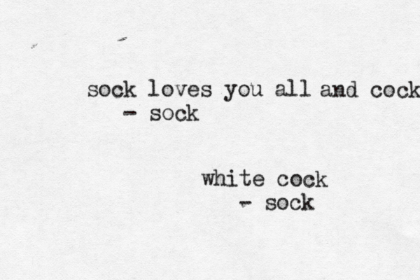 sock loves you all - so and coc white cock - soc