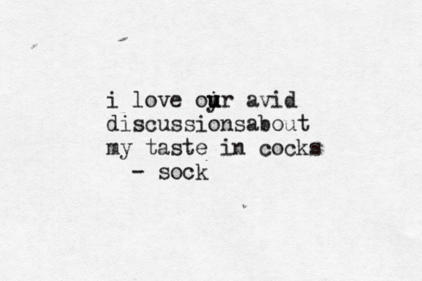 i love oir y u u avid discussionsabout my taste in cocks - soc