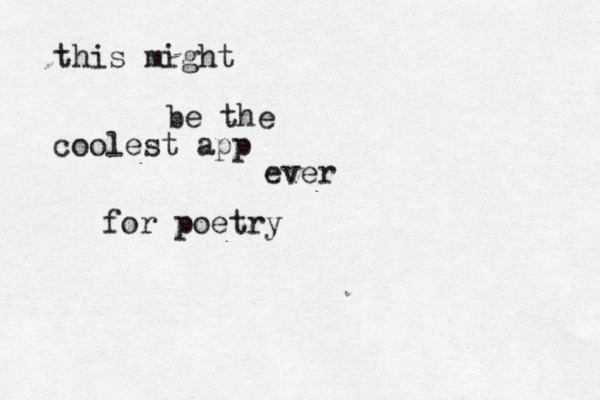 this might be the coolest app ever for poetr
