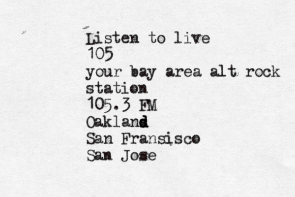 Listen to live 105 your bay area alt rock station 105.3 FM Oaklans d d d d San Fransisco San Jose
