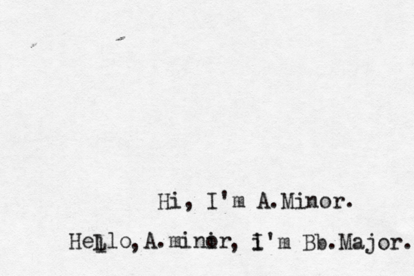 Hi, I'm A.Minor. HeLlo A.minir o , , i I'm Bb Major . . l 