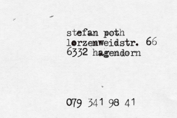 stefan poz th lorzenweidstr. 66 6332 hagendorn 079 341 98 41 