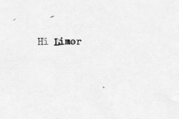 Hi Limor