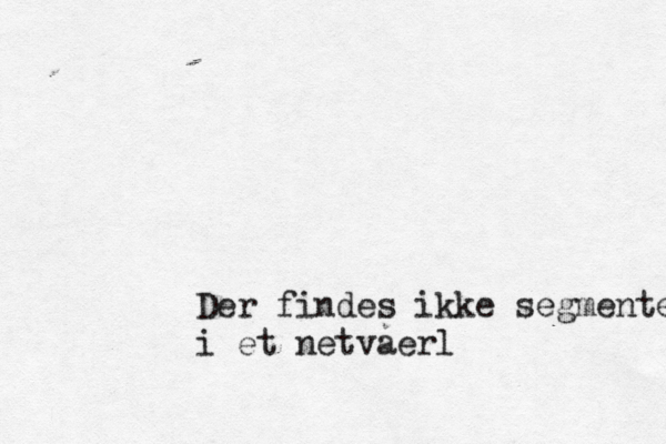 Der findes ikke segmenter i et netvæ aerl