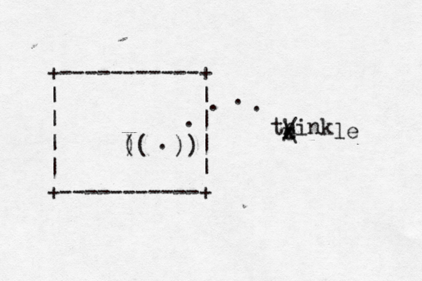 +-----------+ | | | | | | | | +-----------+ think x c / \ le . . . . . ( ) ( ) ) 