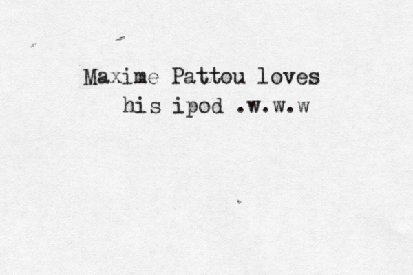 Maxime Pattou loves his ipod .w.w.w
