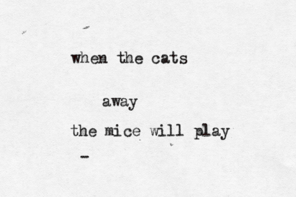 when the cats away the mice will play - 