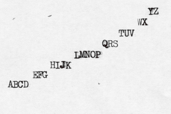 ABCD EFG HIJK LMNOP QRS TUV WX YZ 