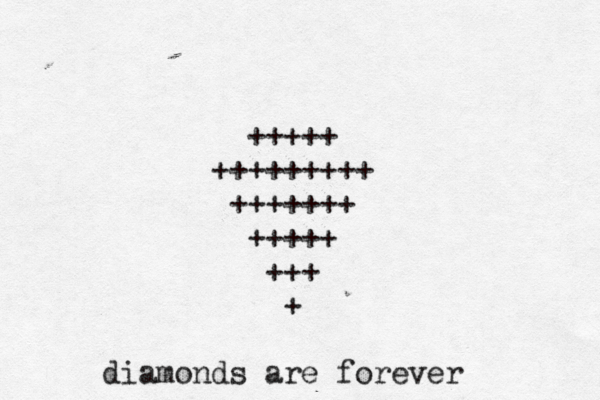 +++ ++ +++++++++ ++++ +++ +++ ++ ++ + + diamonds are forever 