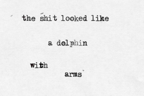 th e shit looked line k a dolphin wirh t t arms