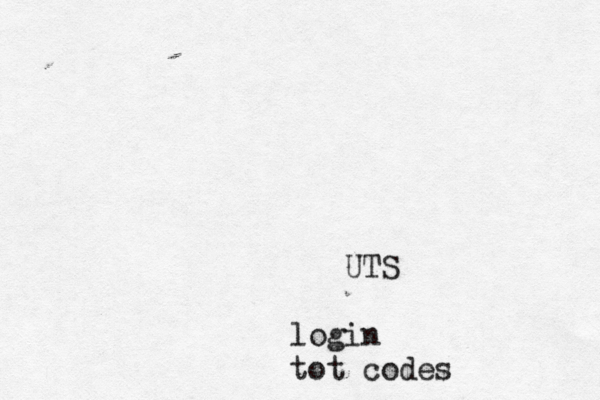 UTS login tot codes 