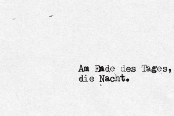 Am Ende des Tages, die Nacht .