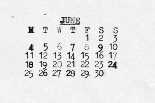 JUNE ____ M T W T F S S 1 2 3 4 5 6 7 8 9 10 11 12 13 14 15 16 17 18 19 20 21 22 23 24 25 26 27 28 29 30
