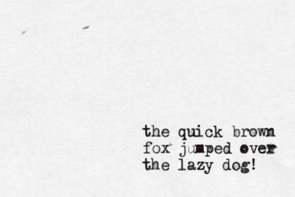 the quick brown fox jumped over the lazy dog! 