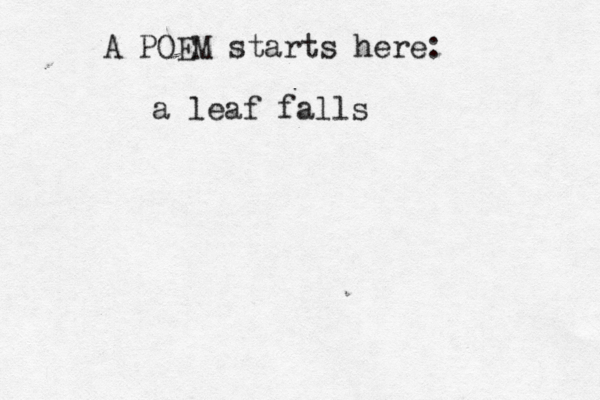A POEM starts here: a leaf falls 