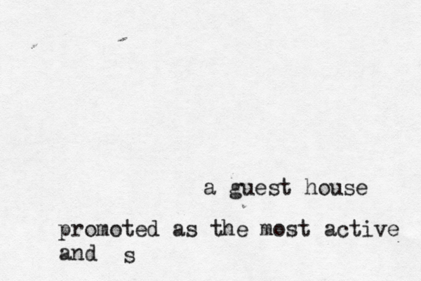 a guest house promoted as the most active and s 