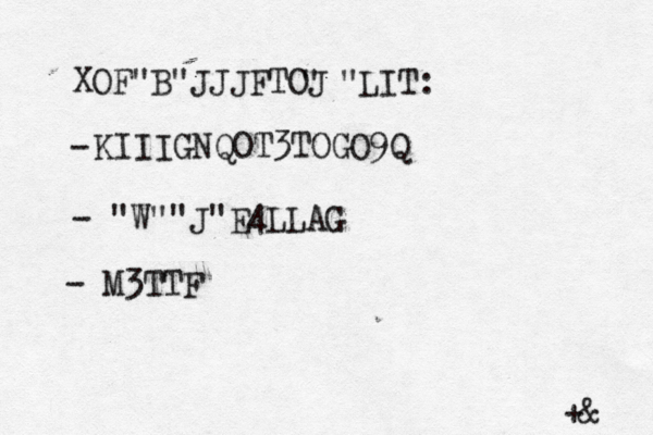 XOF"B"JJJFTOJ " "LIT: KIIIGNQOT3TOGO9Q - - "W""J"E4LLAG - M3TTF +& 