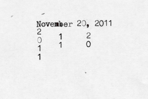 November 20, 2011 2 0 1 1 1 1 2 0 