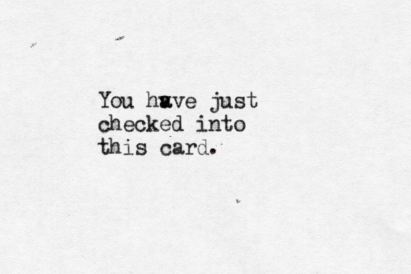 You hv a ave just checked into this card .