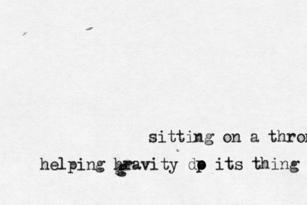 sitting on a throne helping hravity g g dp o o its thing 