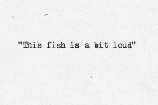 "This fish is a bit loud" 