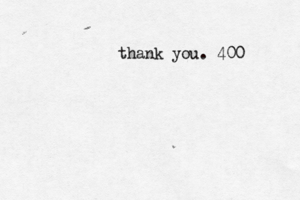 thank you. 400 