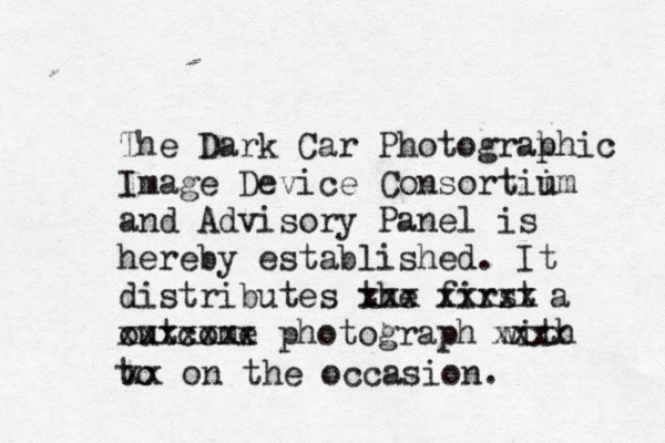 The Dark Car Photograh phic Image Device Consortii um and Advisory Panel is hereby established . It distributes the first outcome xxxxxxx photograph with xxxx xxx xxxxx a to xx on the occasion. 