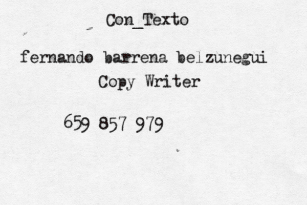 Con_Texto fernando barrena belzunegui Copy Writer 659 857 979 @@@@ 