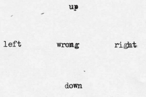 up down left right wrong 