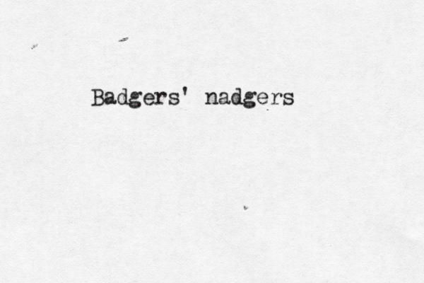 Badgers' nadgers 