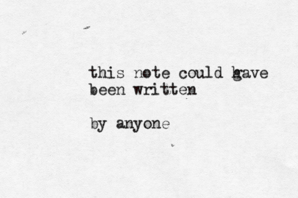 this note could g have been written by anyone 