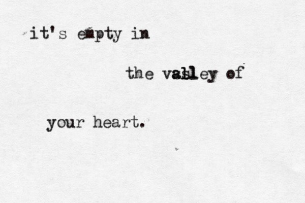 it's empty in the vsll as alley of your heart. 