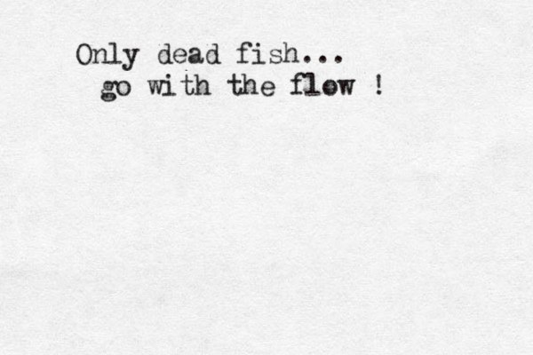 Only dead fish... go with the flow !