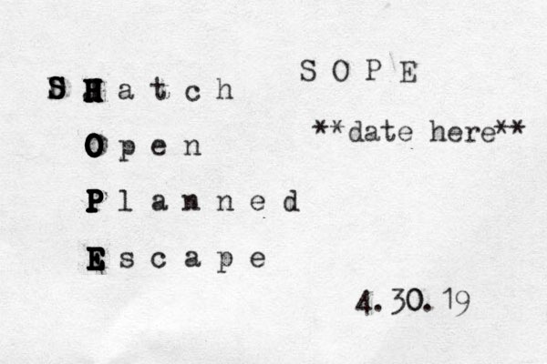 H a t c h H H H H H H J O p e n O O O O O O O P l a n n e d P P P P P P P P P P E s c a p e E E E E E E E 4.30 0.19 S S S S D S O P E date here** **