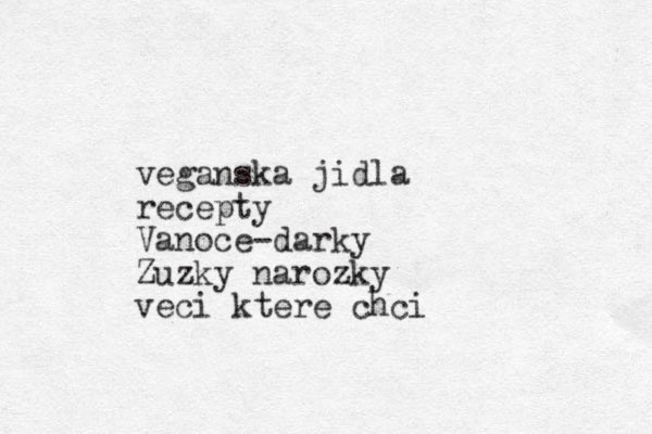 veganska jidla recepty Vanoce-darky Zuzky narozky veci ktere chci