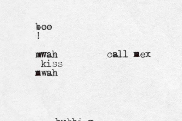 bubbi x boo ! mwah kiss mwah call mex